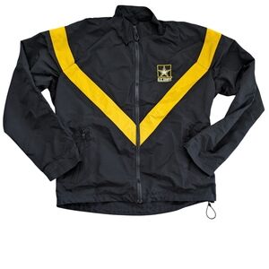 U.S.‎ Army Physical Fitness APFU PT Jacket Black Gold Yellow Uniform Size S/REG